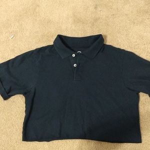 Cropped navy blue polo